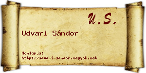 Udvari Sándor névjegykártya