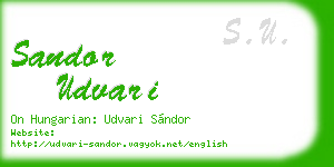 sandor udvari business card