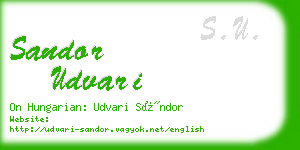 sandor udvari business card